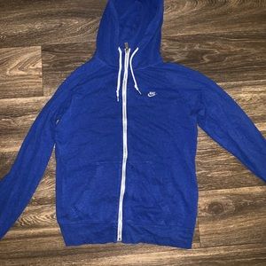 blue nike zip up jacket